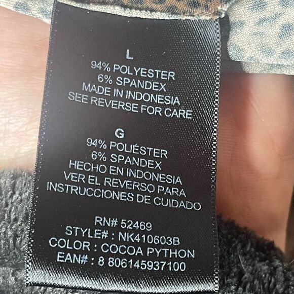 Norma Kamali Snake Print Long Sleeve Faux Wrap Dress Size Large - Picture 11 of 11